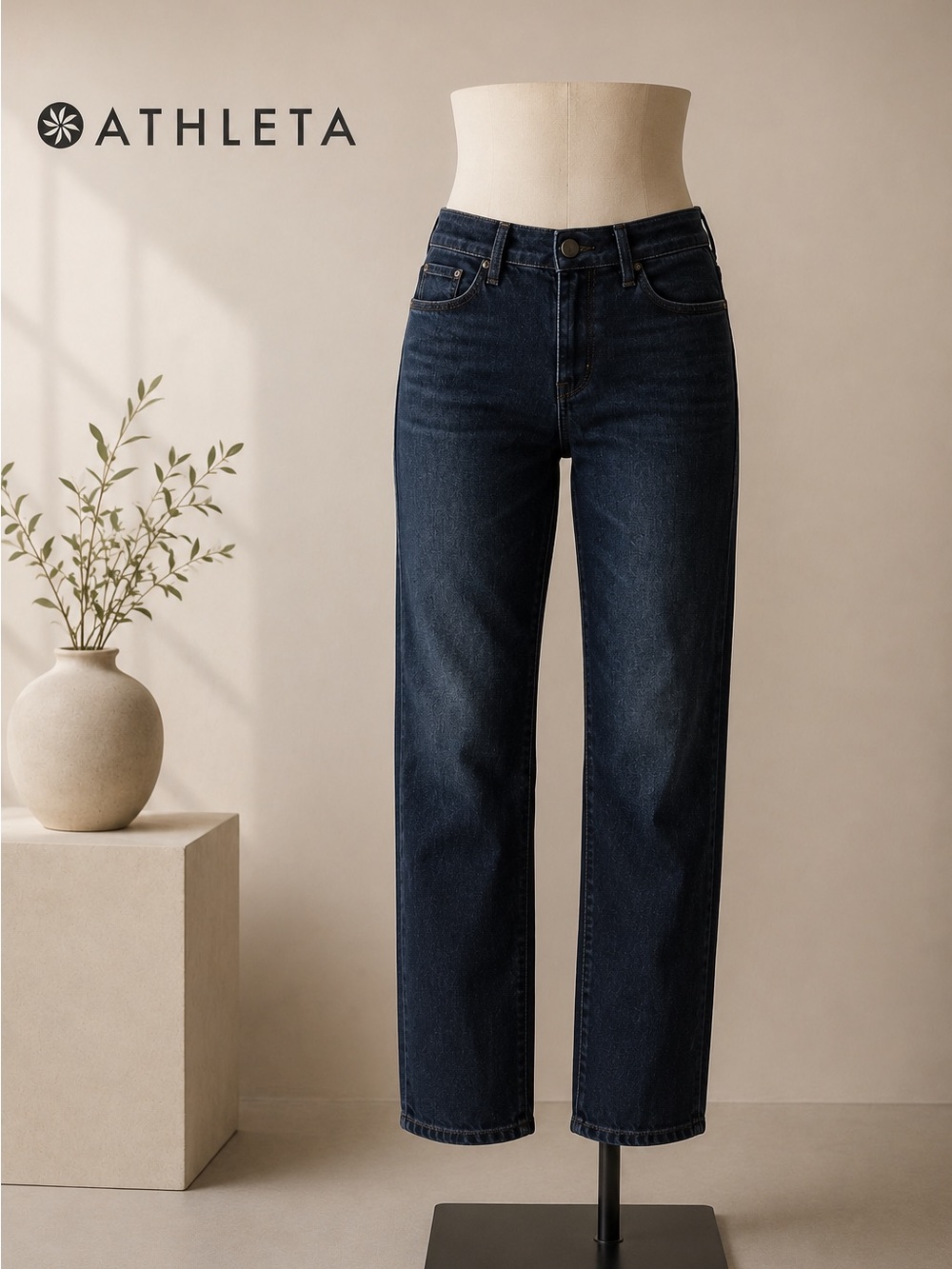 Athleta SculptTek Dark Wash Straight Leg Jeans Size 6